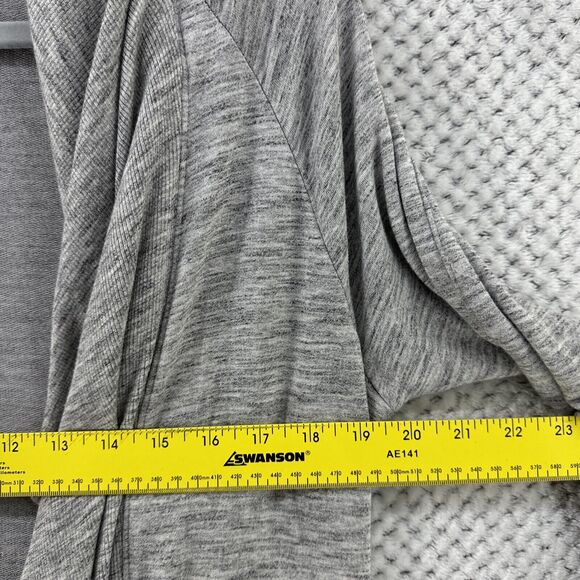 Athleta Sweater Women S Heather Gray Long Cardigan Open Front Thumb Hole Pockets - Picture 11 of 13